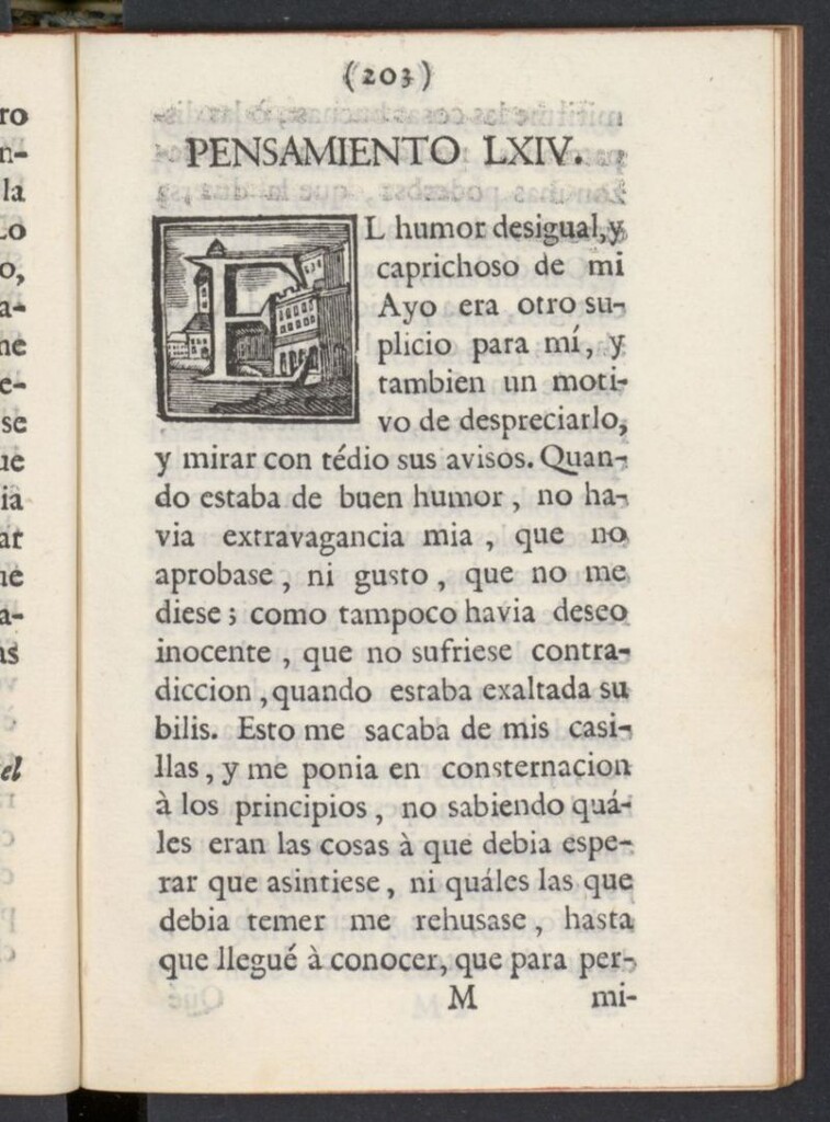 Miniatura de El Pensador 1767, pensamiento LXIV