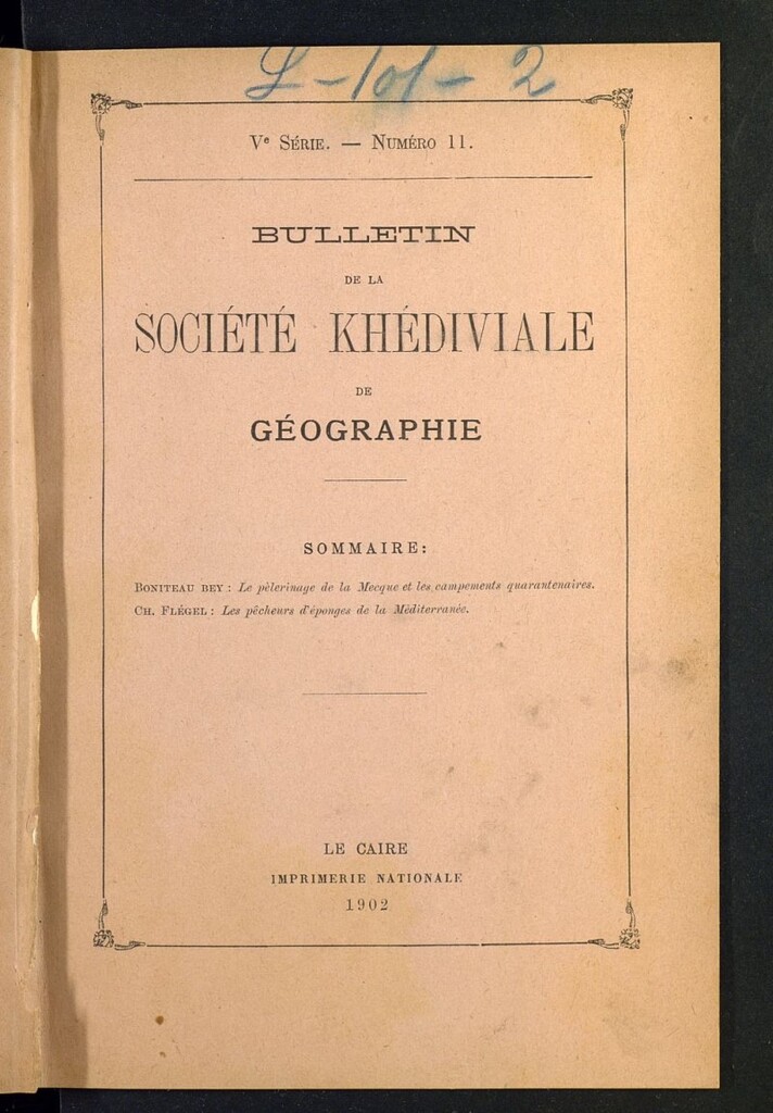 Miniatura de Bulletin de la Société Khédiviale de Géographie du Caire, Vª Serie, nº 11