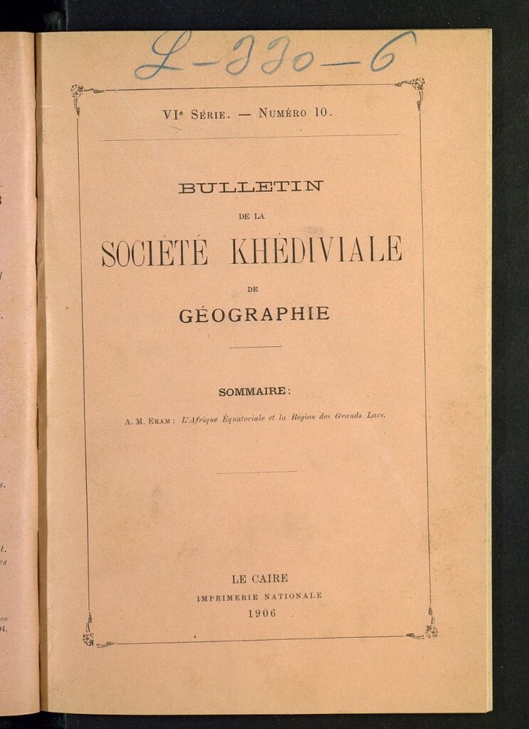 Miniatura de Bulletin de la Société Khédiviale de Géographie du Caire, VIª Serie, nº 10