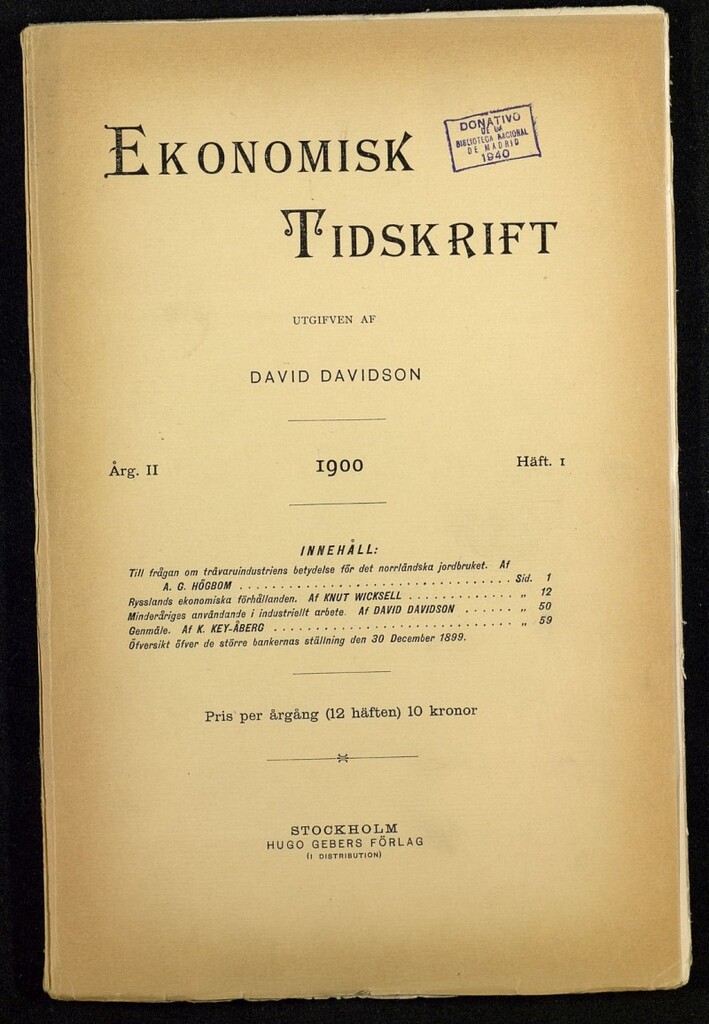 Miniatura de Ekonomisk Tidskrift nº 1