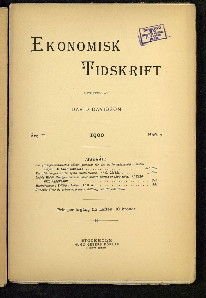 Miniatura de Ekonomisk Tidskrift, nº 7