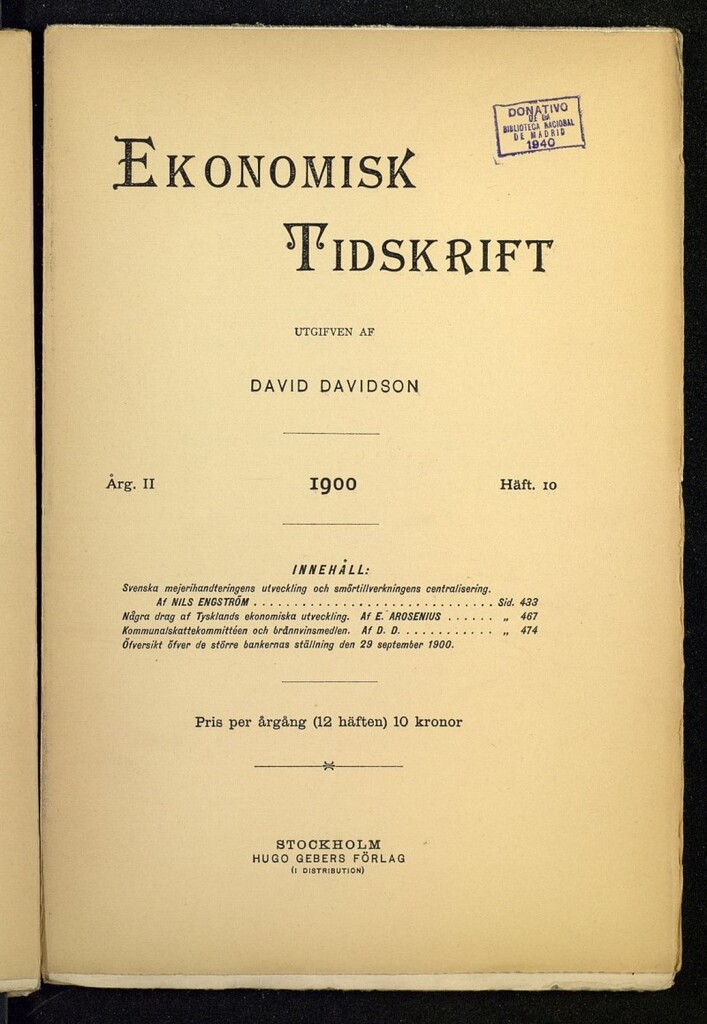 Miniatura de Ekonomisk Tidskrift, nº 10