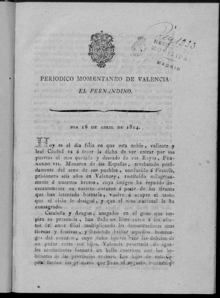 Miniatura de Periódico Momentáneo de Valencia : el fernandino