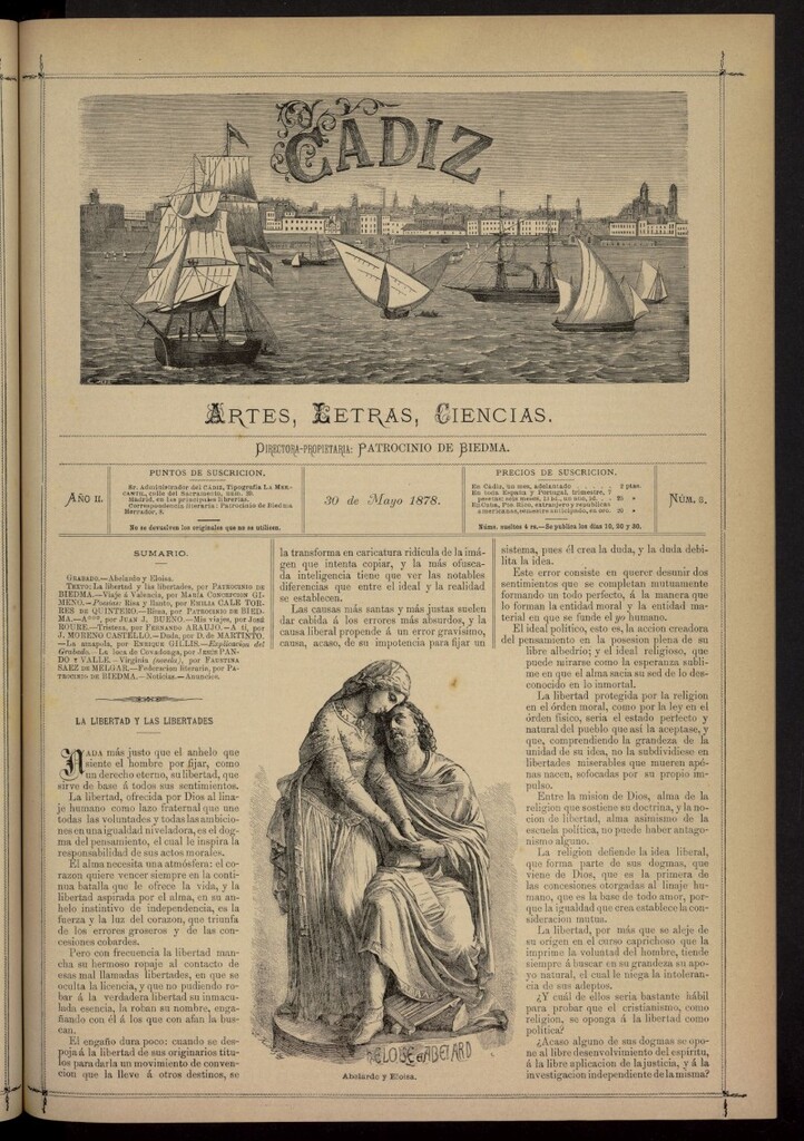 Miniatura de Cádiz: letras, ciencias y artes del 30 de mayo de 1878