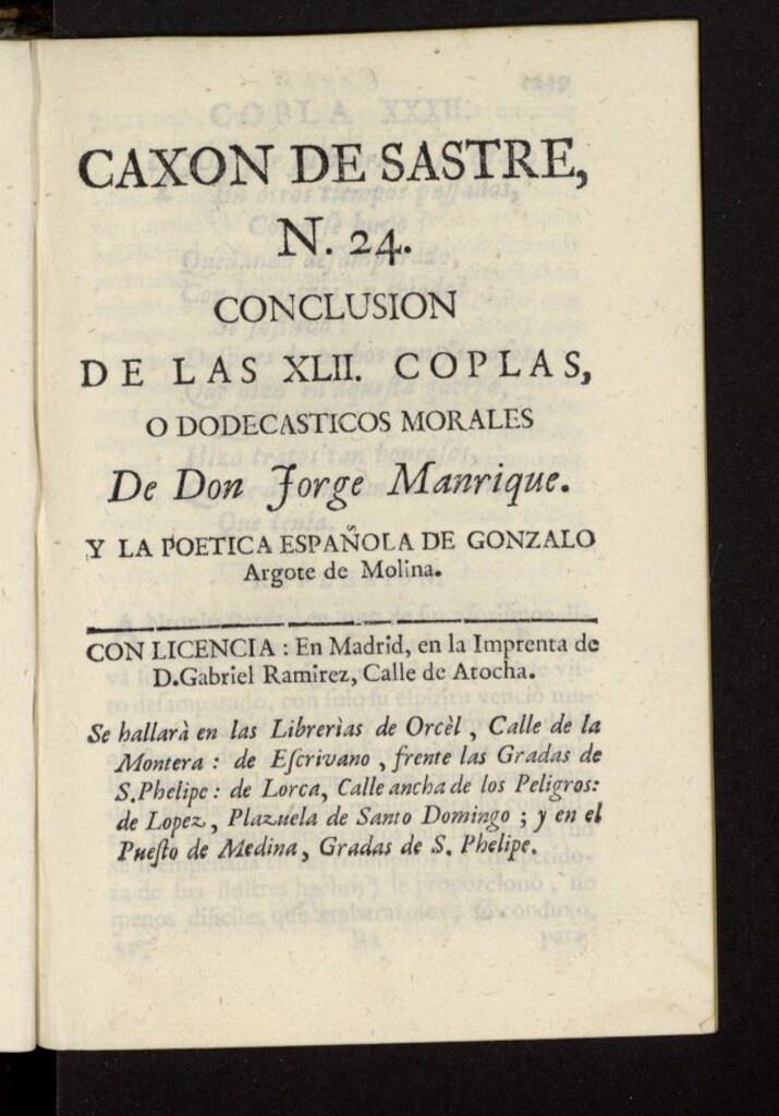 Miniatura de Caxon de Sastre de 1761, nº 24