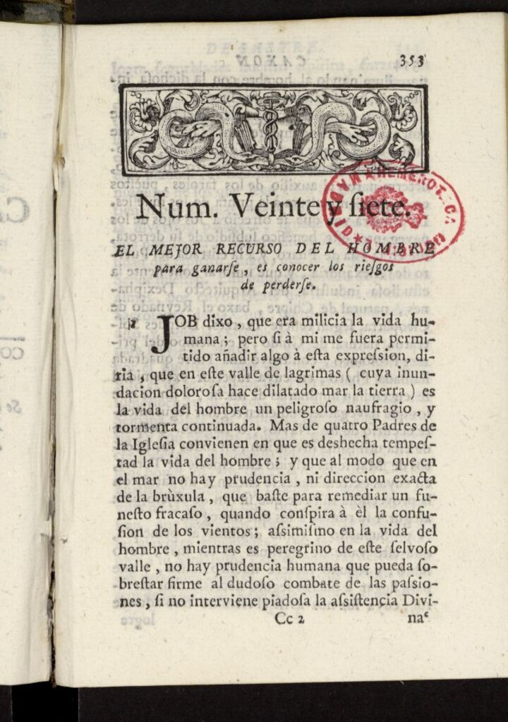 Miniatura de Caxon de Sastre de 1761, nº 27