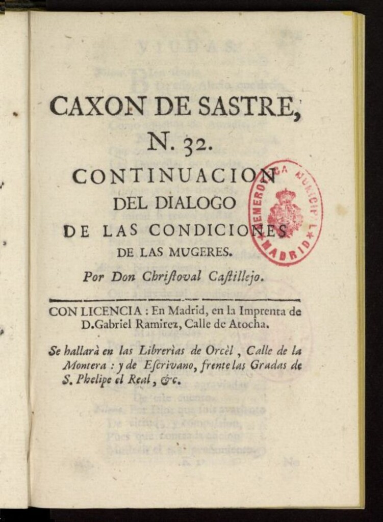 Miniatura de Caxon de Sastre de 1761, nº 32