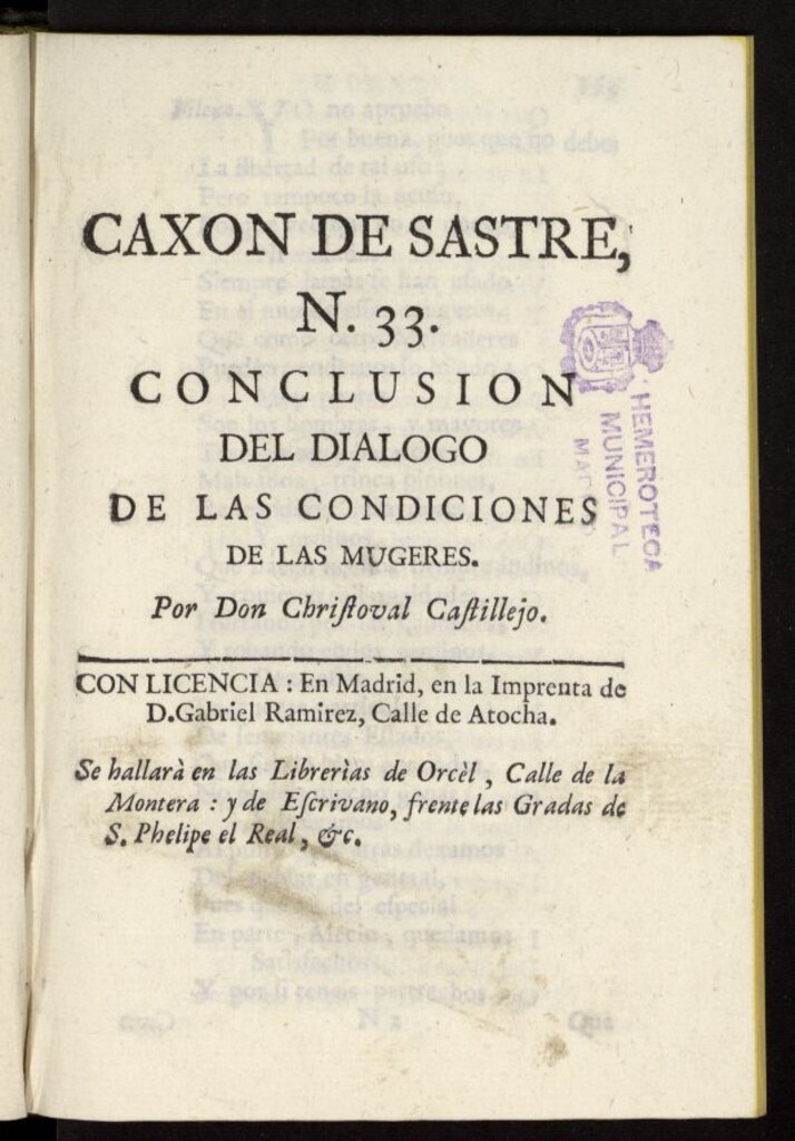 Miniatura de Caxon de Sastre de 1761, nº 33