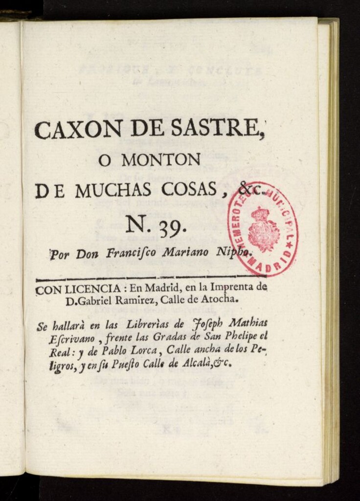 Miniatura de Caxon de Sastre de 1761, nº 39