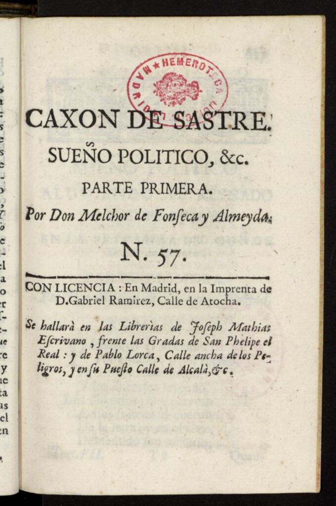 Miniatura de Caxon de Sastre de 1761, nº 57