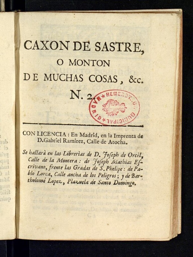 Miniatura de Caxon de sastre o monton de muchas cosas, buenas, mejores, y medianas, etc. 1760. N. 2