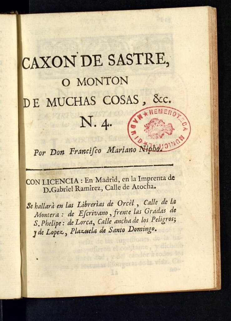 Miniatura de Caxon de sastre o monton de muchas cosas, buenas, mejores, y medianas, etc. 1760. N. 4