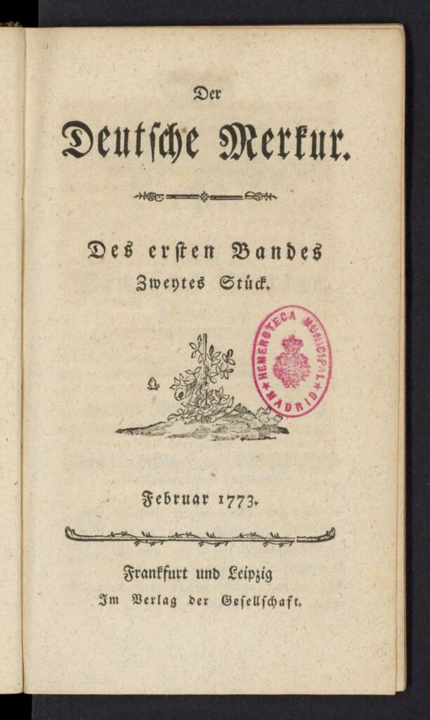 Miniatura de Der Deutsche Merkur de febrero de 1773
