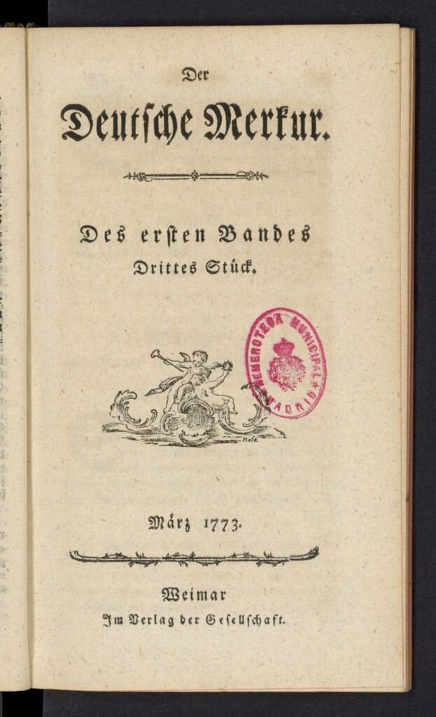 Miniatura de Der Deutsche Merkur de marzo de 1773