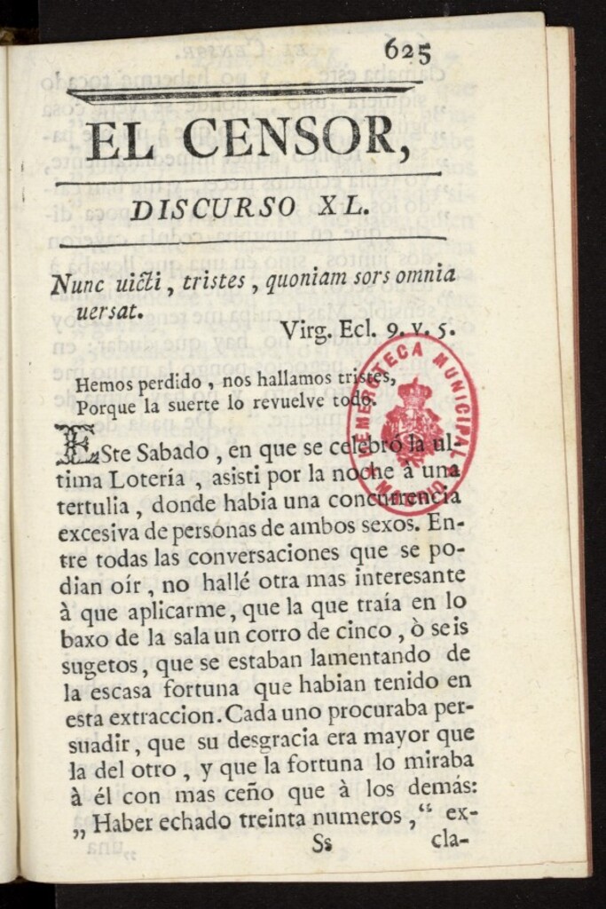 Miniatura de El Censor: obra periódica de 1781, discurso nº 40