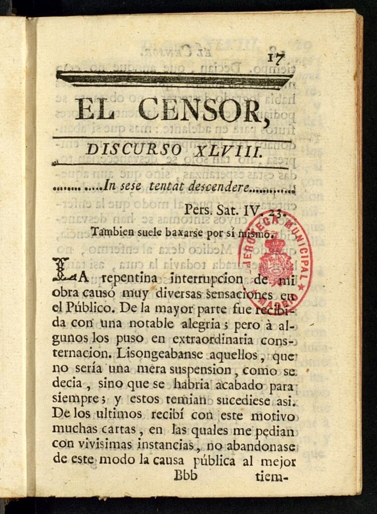 Miniatura de El Censor: obra periódica de 1782, discurso nº 48