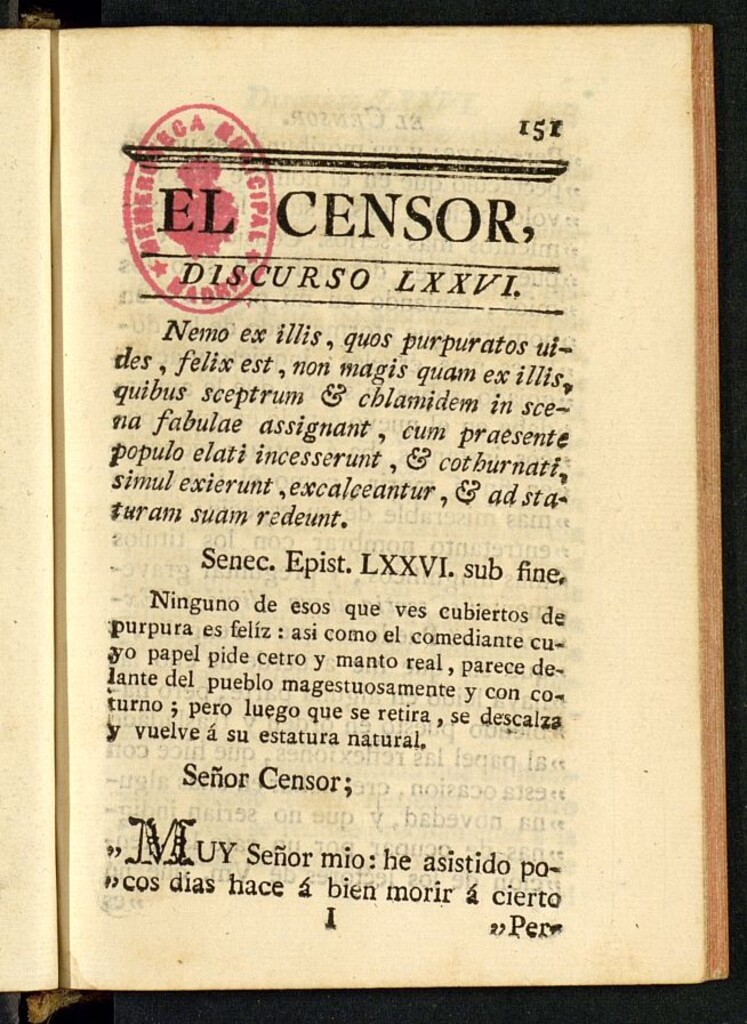 Miniatura de El Censor: obra periódica de 1783, discurso nº 76