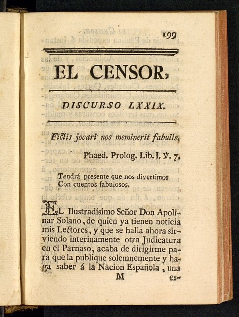 Miniatura de El Censor: obra periódica de 1783, discurso nº 79