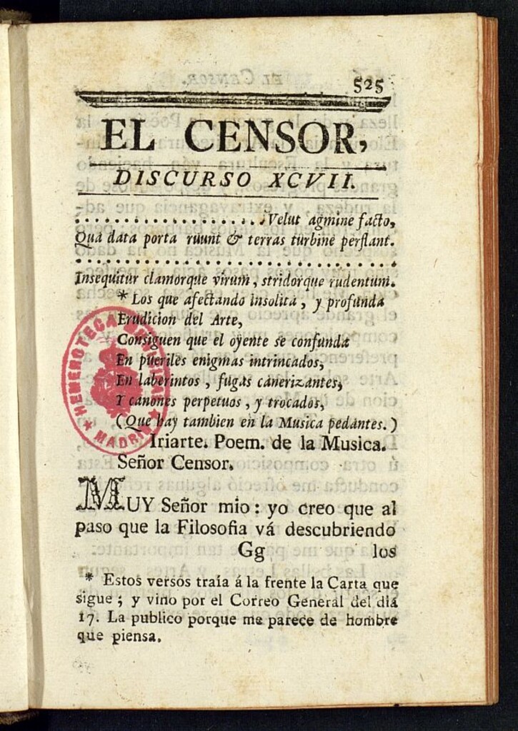 Miniatura de El Censor: obra periódica de 1784, discurso nº 97