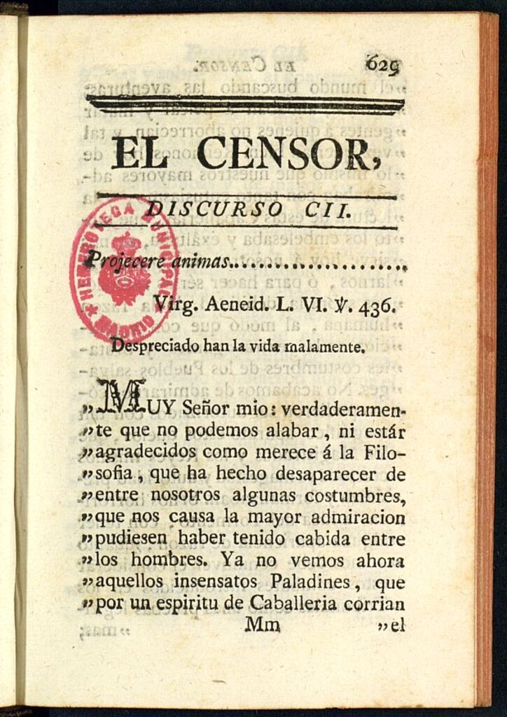 Miniatura de El Censor: obra periódica de 1784, discurso nº 102