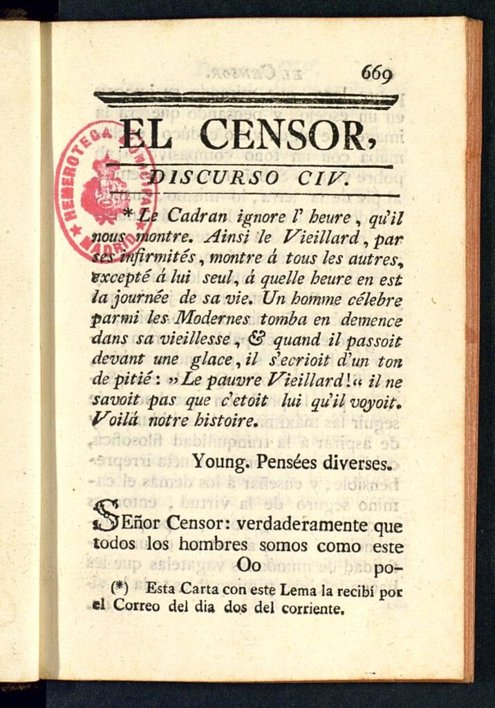 Miniatura de El Censor: obra periódica de 1784, discurso nº 104