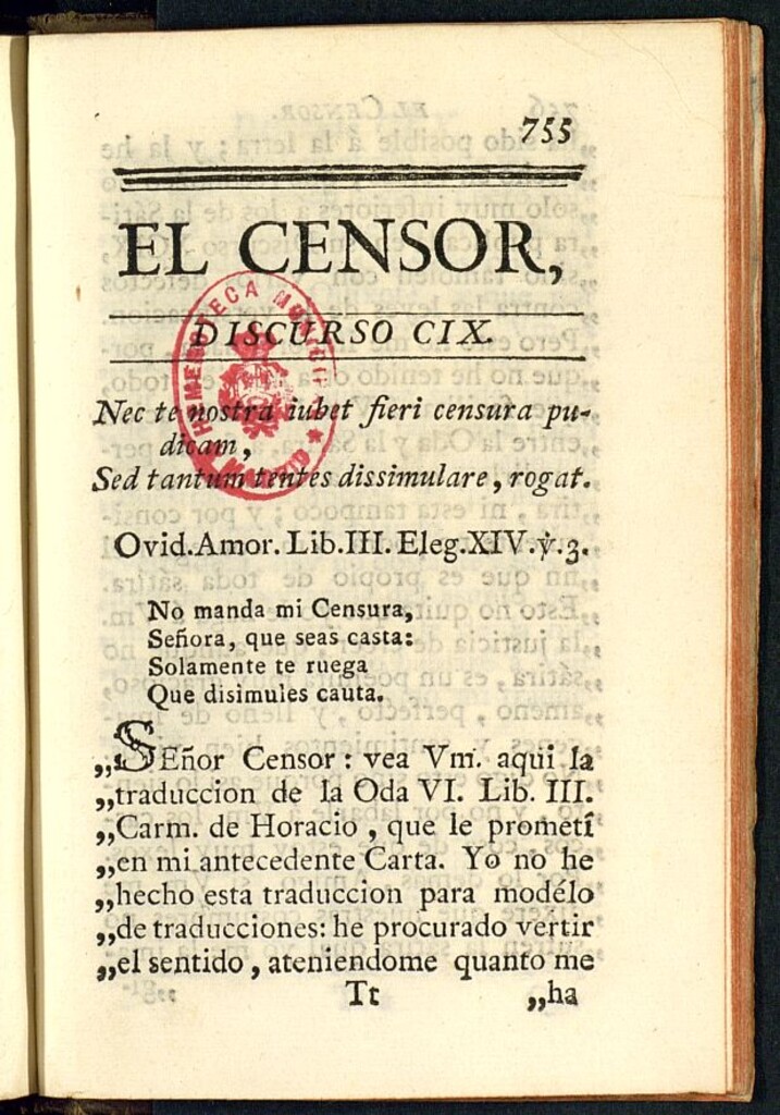 Miniatura de El Censor: obra periódica de 1784, discurso nº 109