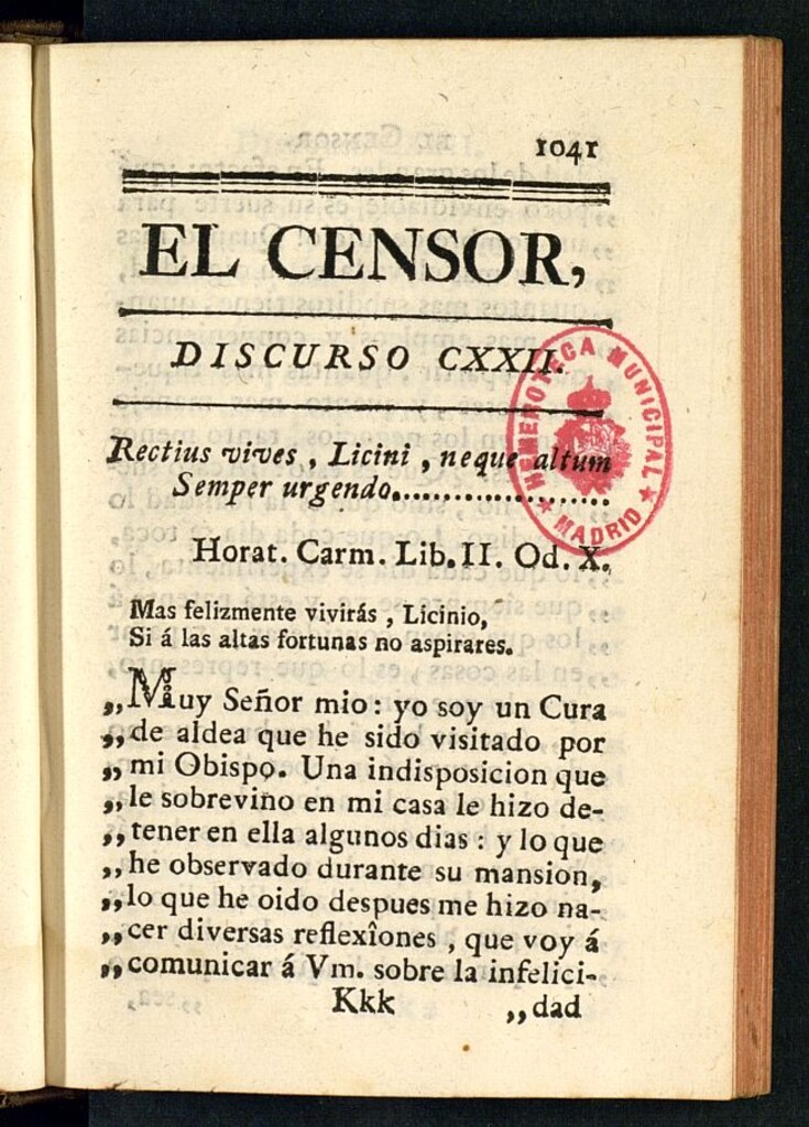 Miniatura de El Censor: obra periódica de 1785, discurso nº 122