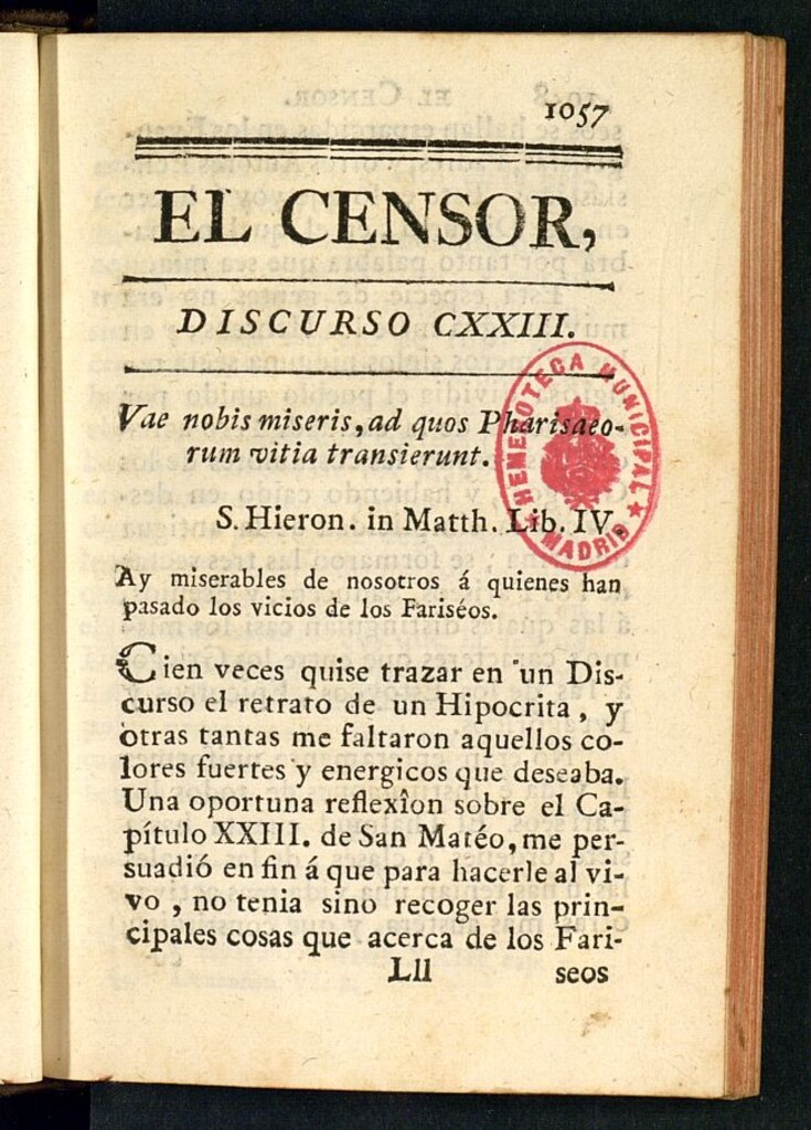 Miniatura de El Censor: obra periódica de 1785, discurso nº 123