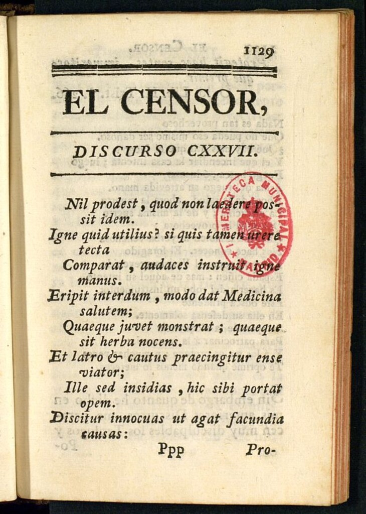 Miniatura de El Censor: obra periódica de 1785, discurso nº 127
