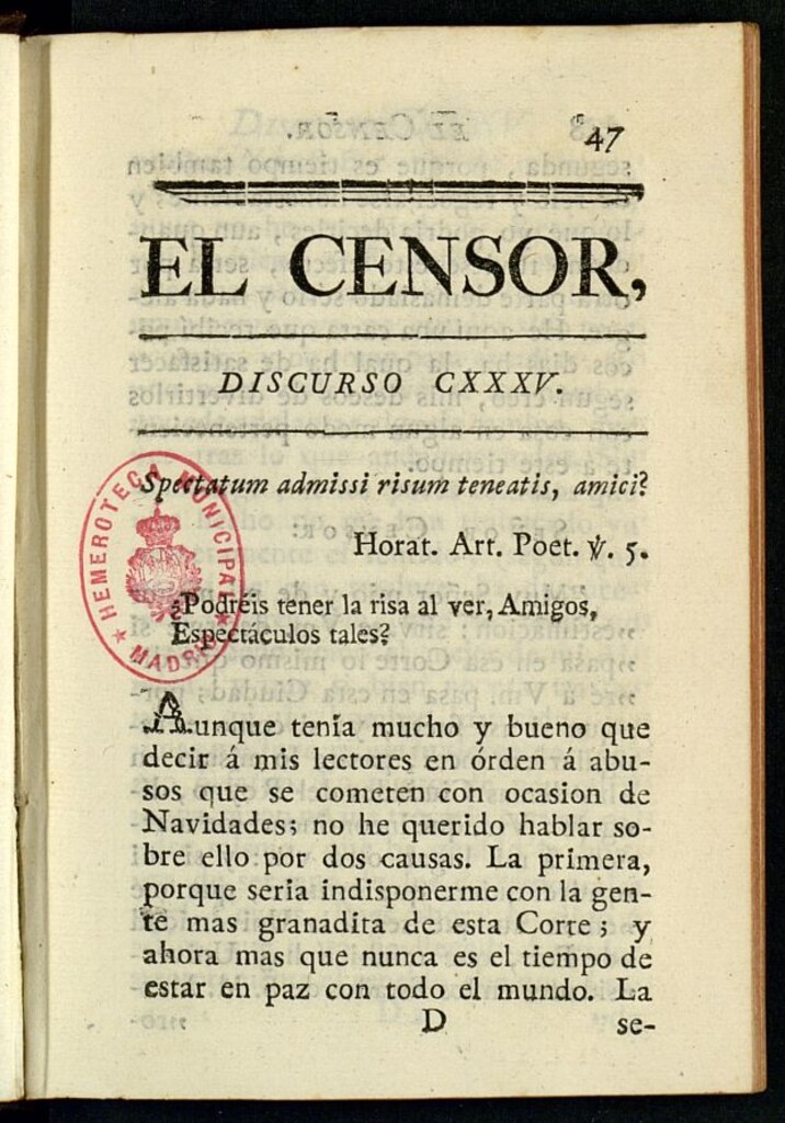 Miniatura de El Censor: obra periódica de 1786, discurso nº 135