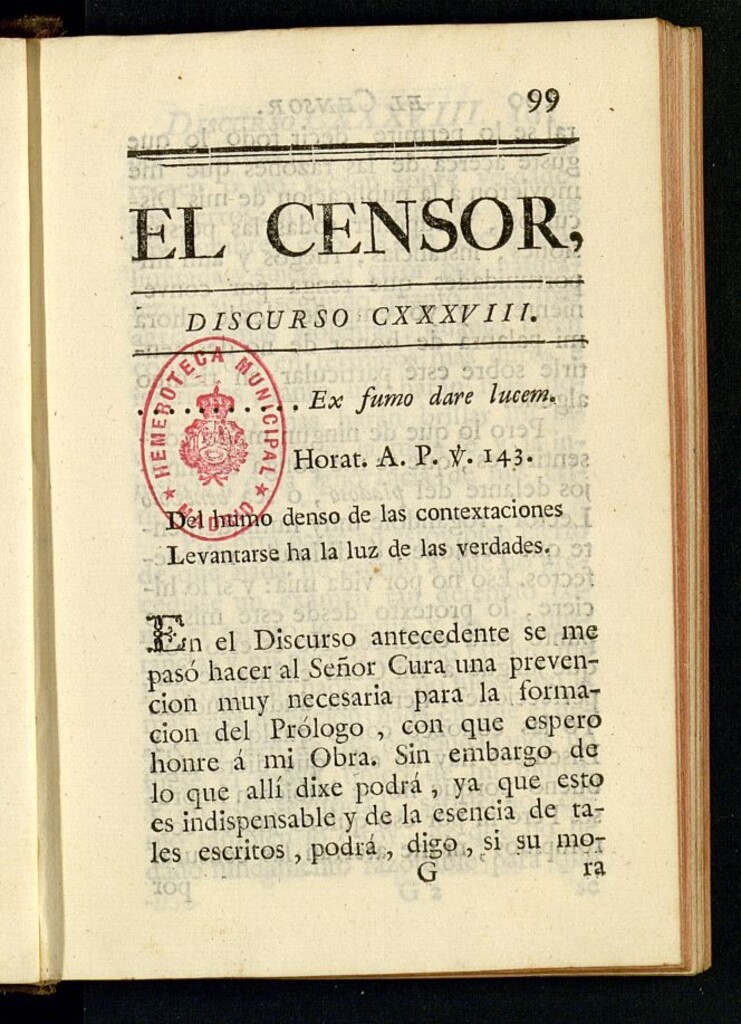 Miniatura de El Censor: obra periódica de 1786, discurso nº 138