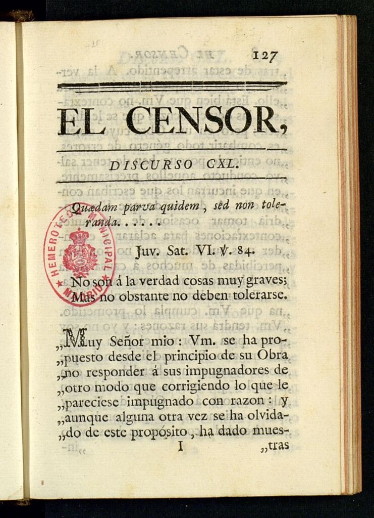 Miniatura de El Censor: obra periódica de 1786, discurso nº 140