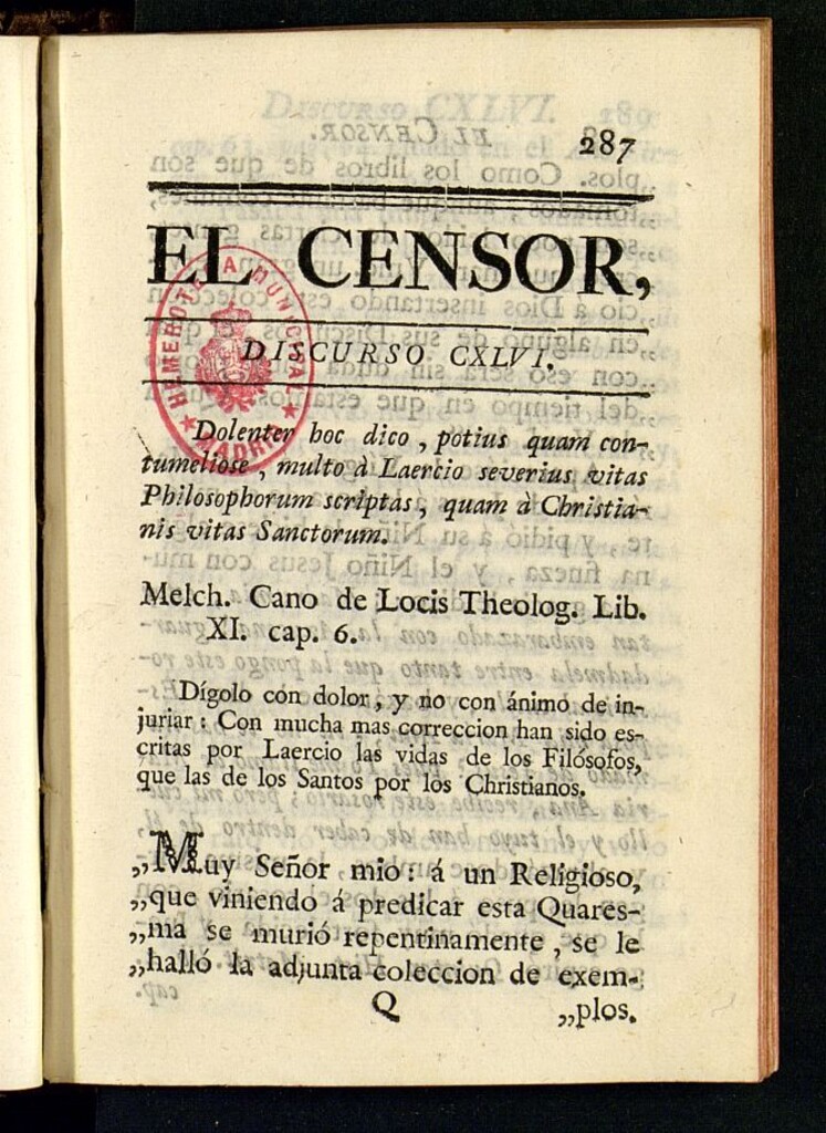 Miniatura de El Censor: obra periódica de 1786, discurso nº 146