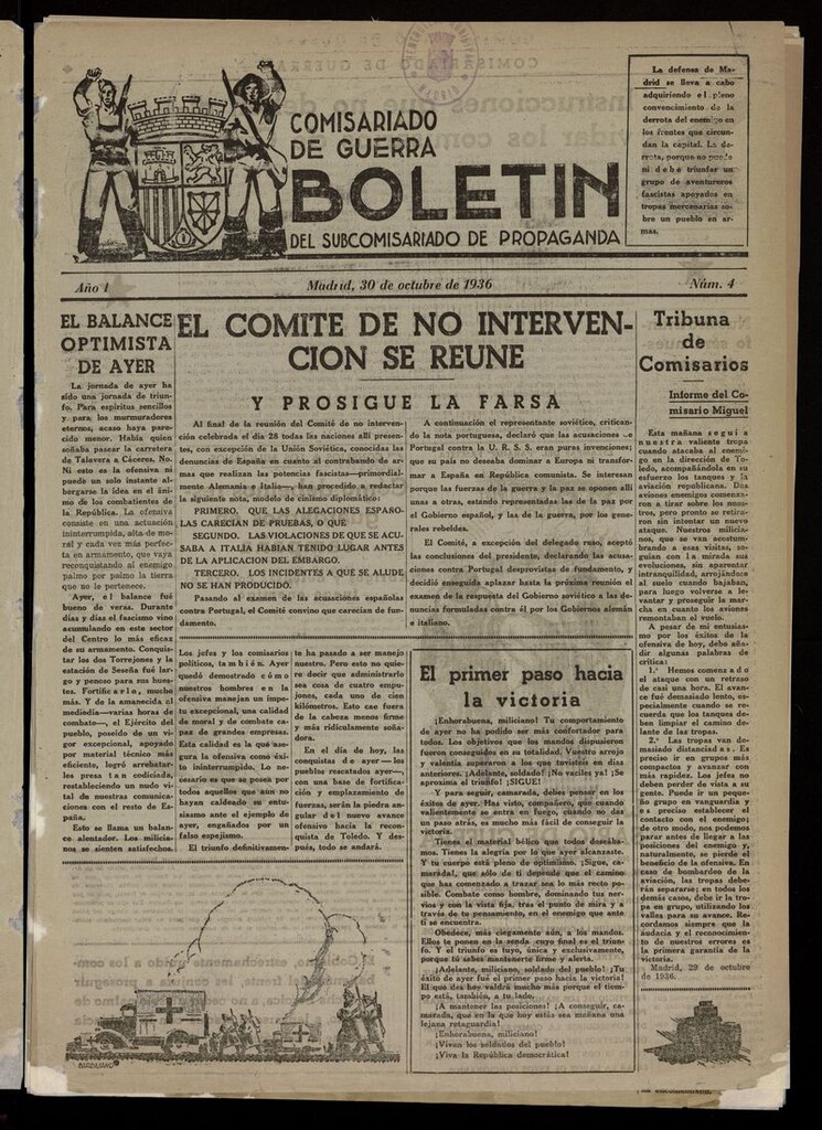 Miniatura de Comisariado de Guerra (Madrid, 1936) del 30 de octubre de 1936