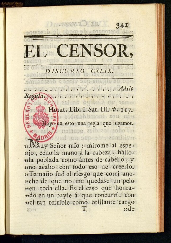 Miniatura de El Censor: obra periódica de 1786, discurso nº 149