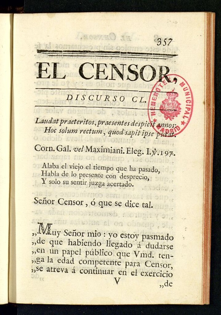 Miniatura de El Censor: obra periódica de 1786, discurso nº 150