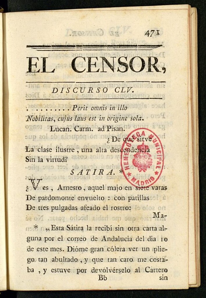Miniatura de El Censor: obra periódica de 1787, discurso nº 155