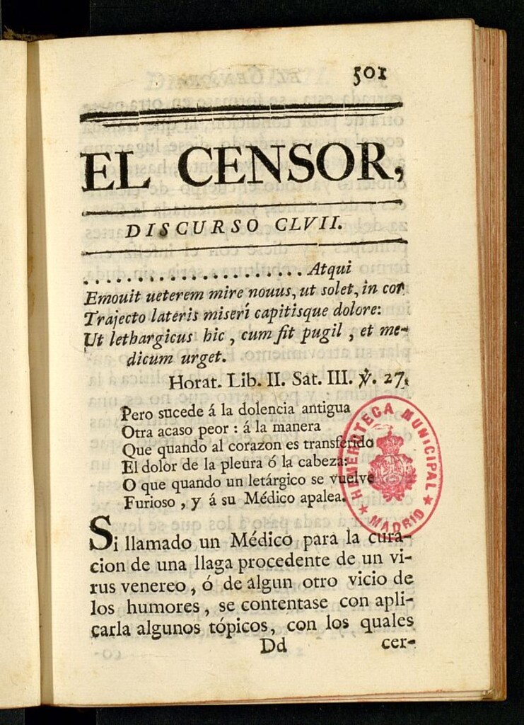 Miniatura de El Censor: obra periódica de 1787, discurso nº 157