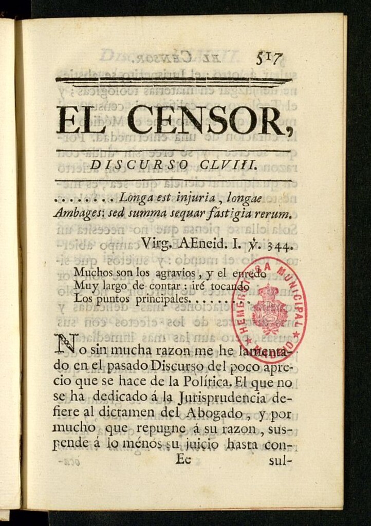 Miniatura de El Censor: obra periódica de 1787, discurso nº 158