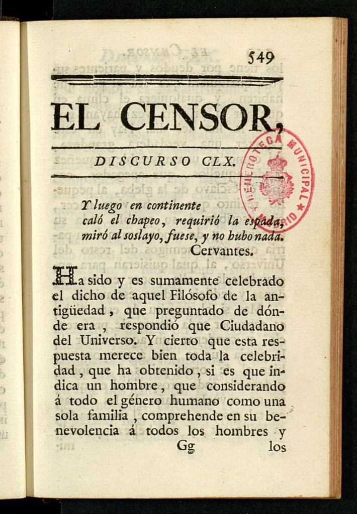 Miniatura de El Censor: obra periódica de 1787, discurso nº 160