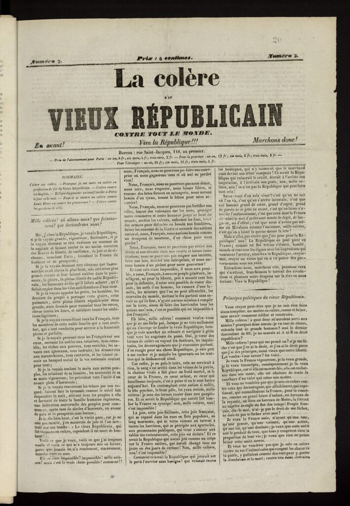 Miniatura de La Colère d´un Vieux Republicain contre tout le Monde de 1848, nº 2