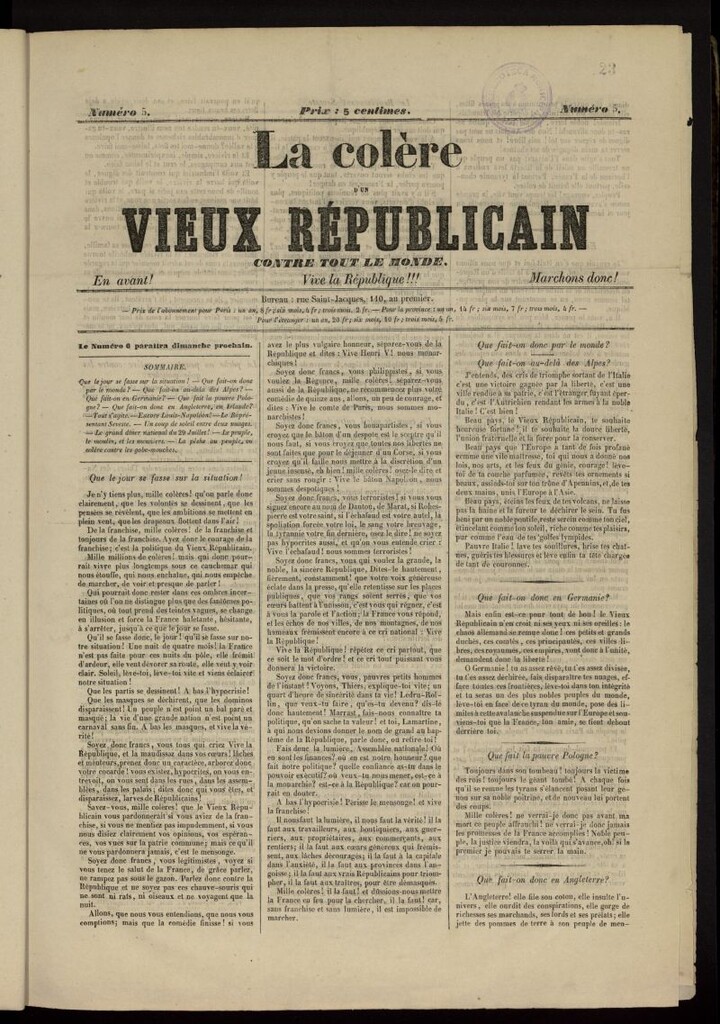 Miniatura de La Colère d´un Vieux Republicain contre tout le Monde de 1848, nº 5