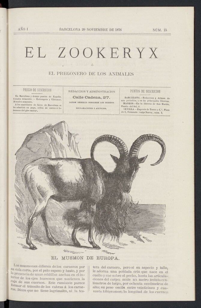 Miniatura de El Zookeryx del 29 de noviembre de 1876, nº 15