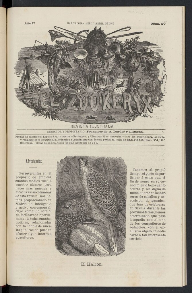 Miniatura de El Zookeryx del 1 de abril de 1877, nº 27