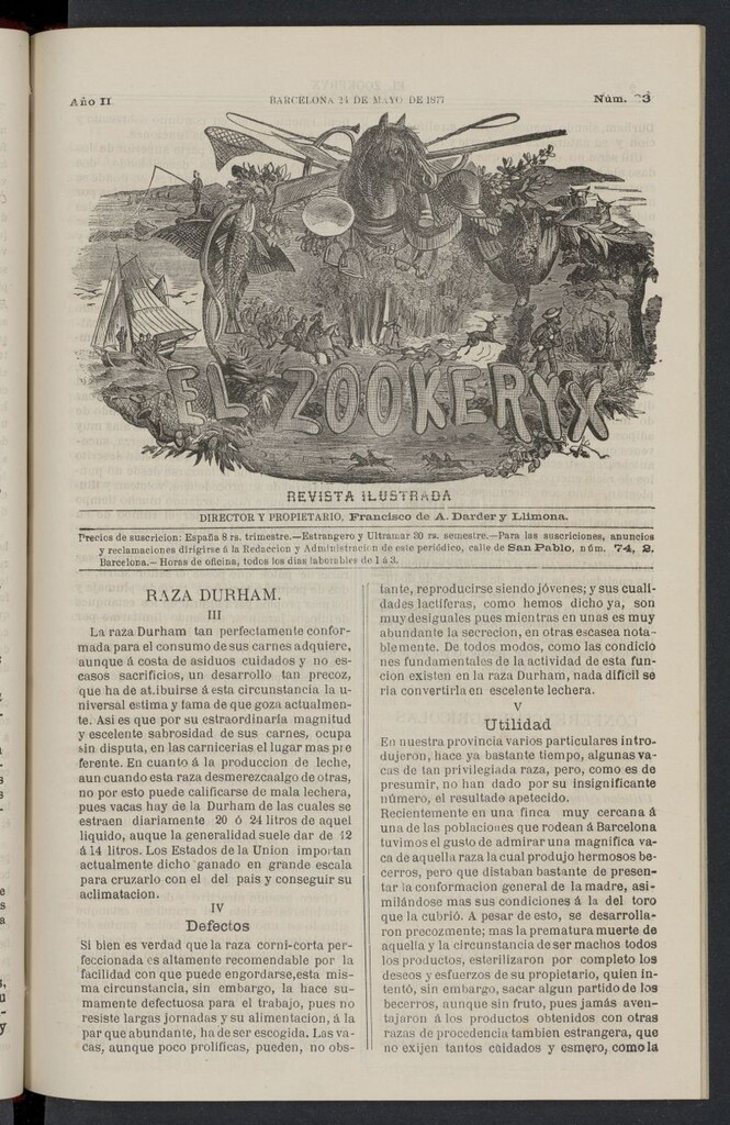 Miniatura de El Zookeryx del 24 de mayo de 1877, nº 33