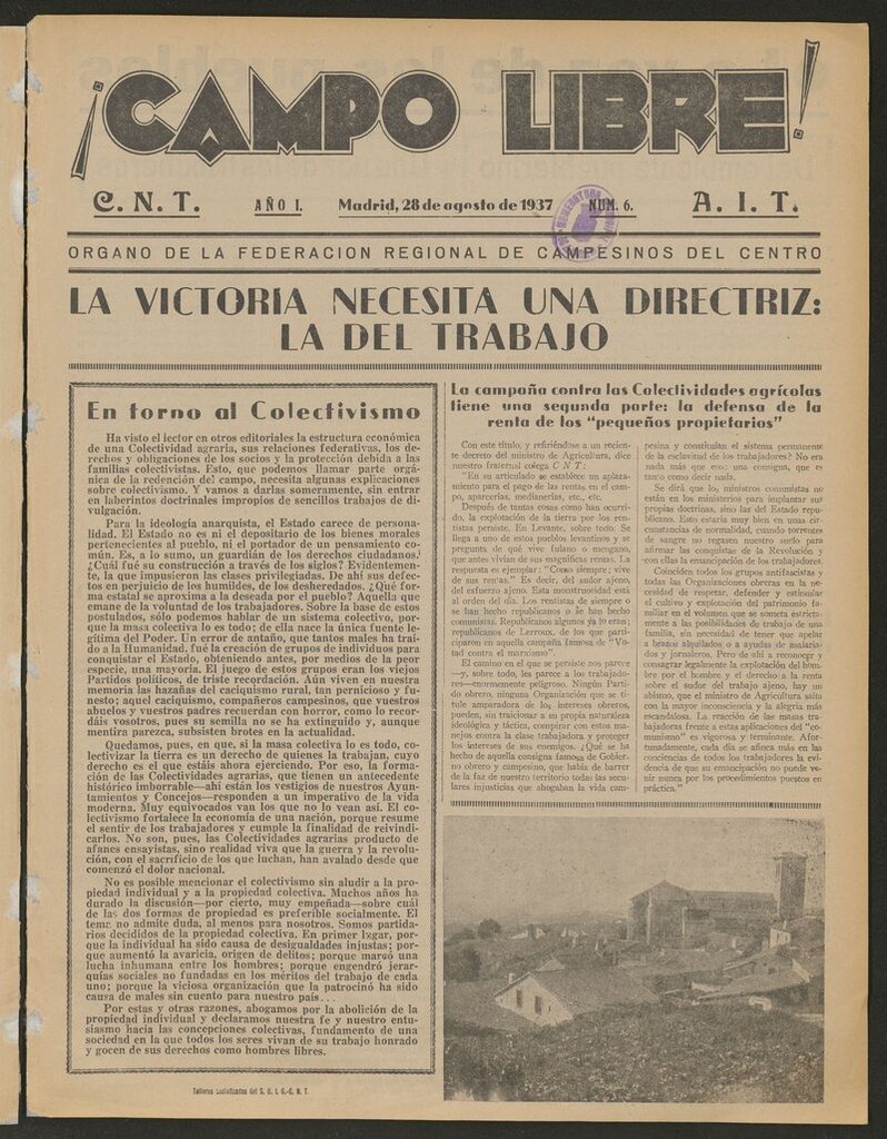 Miniatura de ¡Campo Libre! (Madrid, 1937-1938) del 28 de agosto de 1937