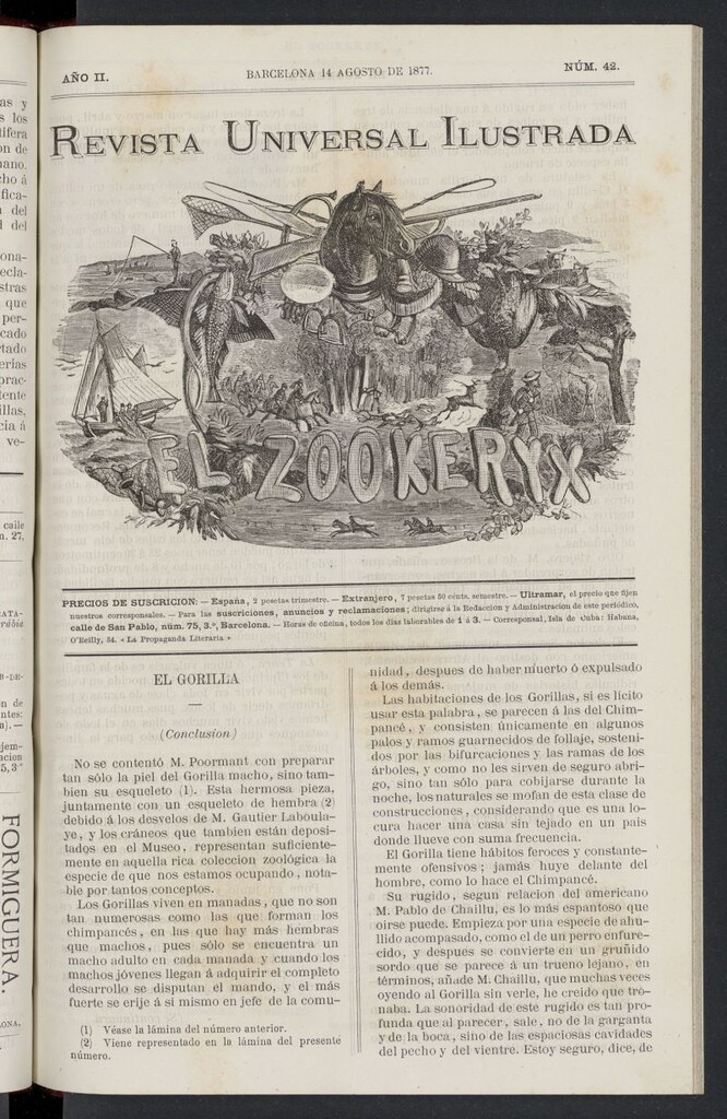 Miniatura de El Zookeryx del 14 de agosto de 1877, nº 42