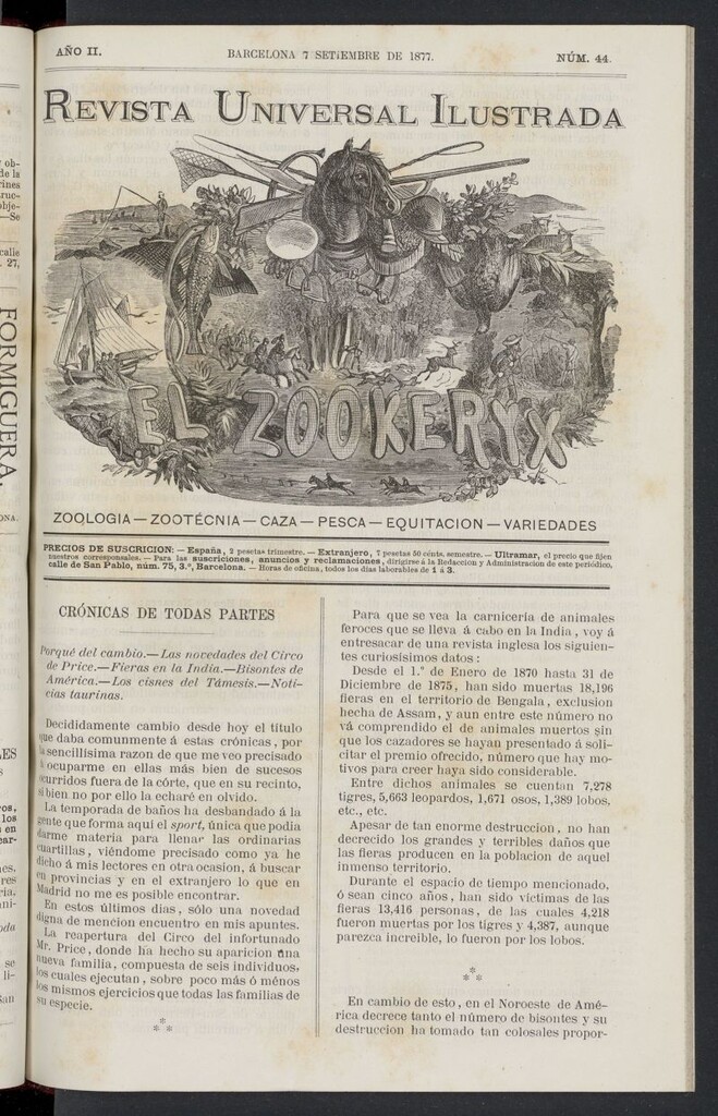 Miniatura de El Zookeryx del 7 de septiembre de 1877, nº 44
