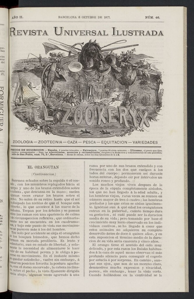 Miniatura de El Zookeryx del 6 de octubre de 1877, nº 46