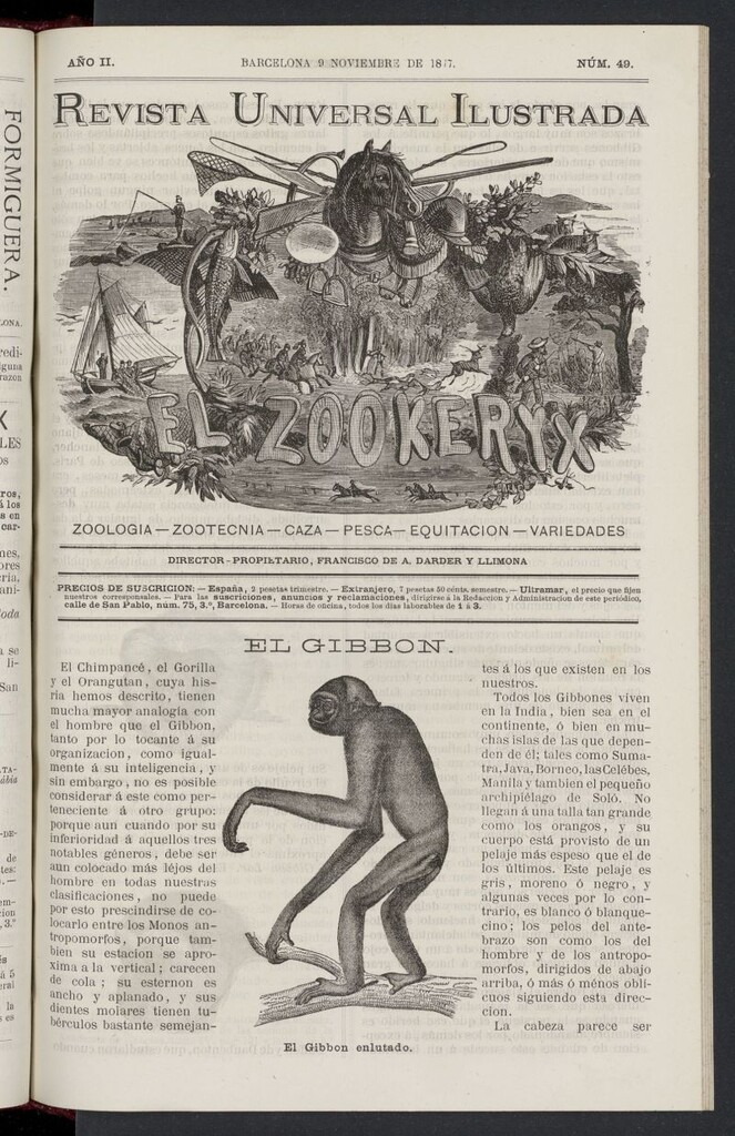 Miniatura de El Zookeryx del 9 de noviembre de 1877, nº 49